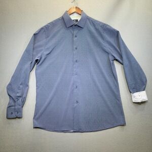 Tom Baine Men's Blue Slim Fit Wrinkle Free Performance 4 Way Stretch Shirt Sz XL